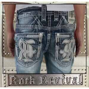 Rock Revival Baird A203 Alt Straight Jeans Size 32"waist 32"Inseam RP3709A203R